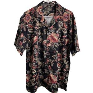 Saints Studio Mens Camp Shirt L Printed Tapestry Fruit Still Life Artisanal